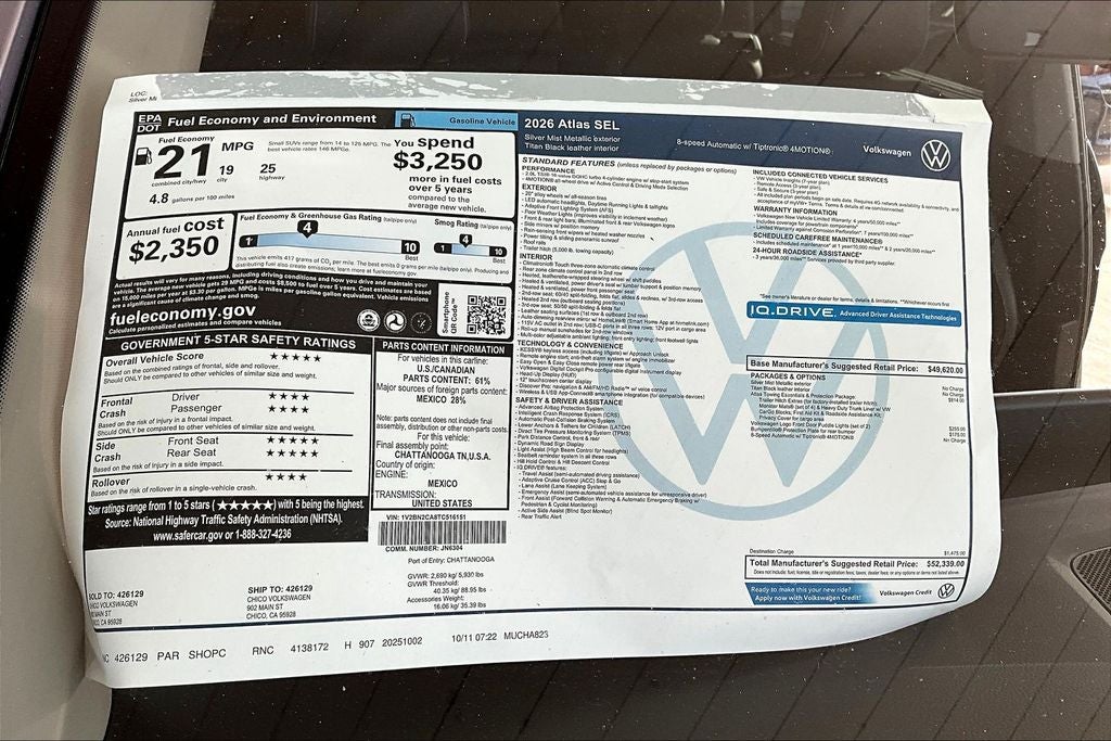 2026 Volkswagen Atlas 2.0T SEL