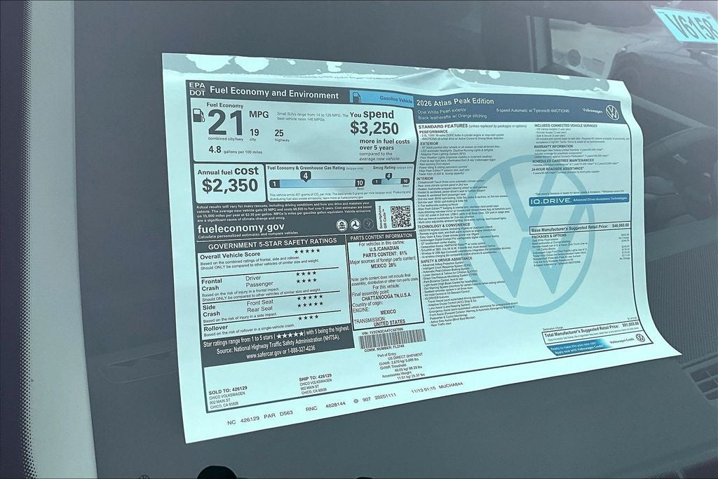 2026 Volkswagen Atlas 2.0T Peak Edition