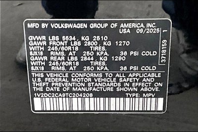 2026 Volkswagen Atlas Cross Sport 2.0T SE