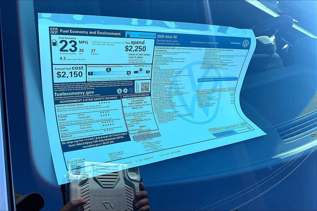 2026 Volkswagen Atlas 2.0T SE