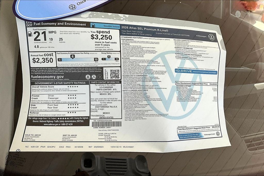 2026 Volkswagen Atlas 2.0T SEL Premium R-Line