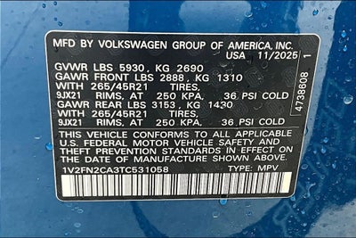 2026 Volkswagen Atlas 2.0T SEL Premium R-Line