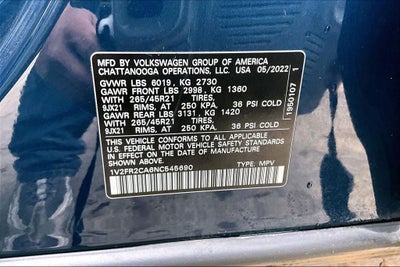 2022 Volkswagen Atlas 3.6L V6 SEL Premium R-Line