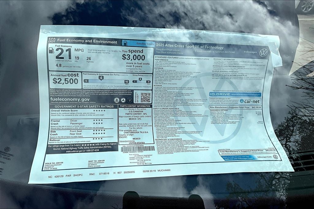 2025 Volkswagen Atlas Cross Sport 2.0T SE w/ Technology