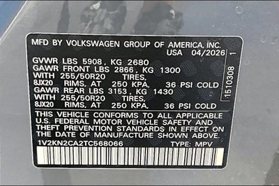 2026 Volkswagen Atlas 2.0T SE W/TECHNOLOGY