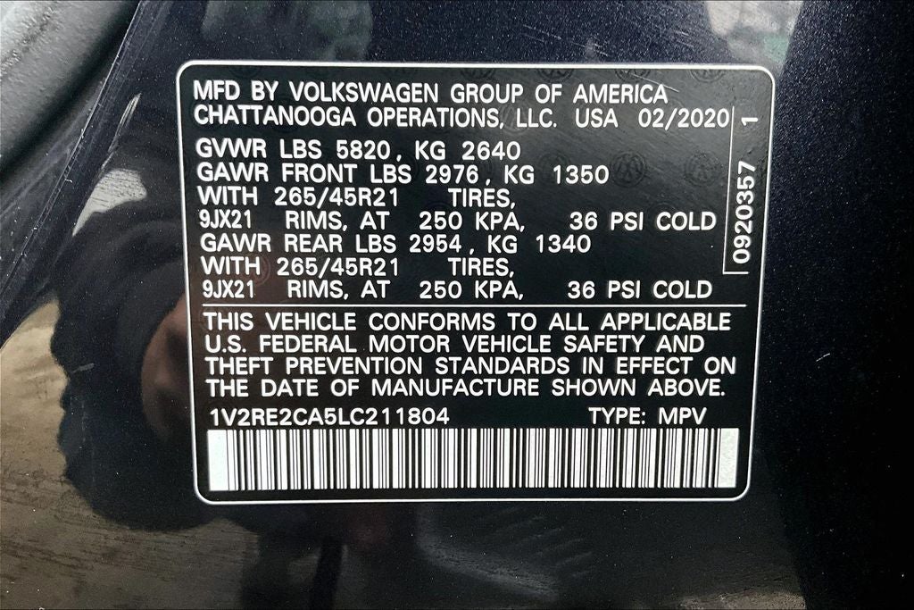 2020 Volkswagen Atlas Cross Sport 3.6L V6 SEL R-Line 4Motion