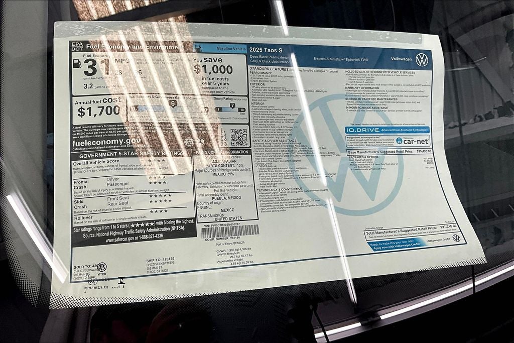 2025 Volkswagen Taos 1.5T S