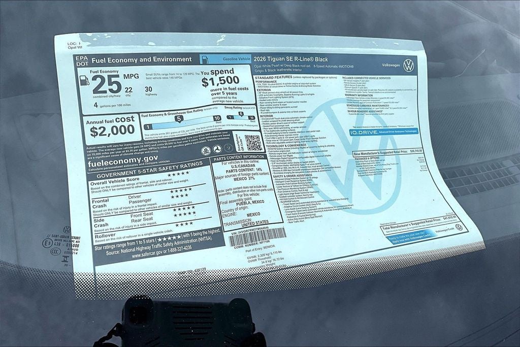 2026 Volkswagen Tiguan 2.0T SE R-Line Black