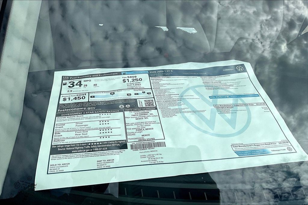 2026 Volkswagen Jetta 1.5T S