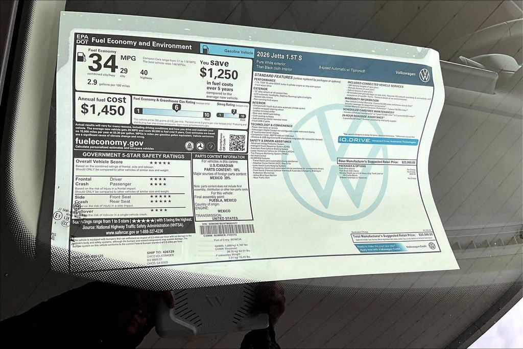 2026 Volkswagen Jetta 1.5T S