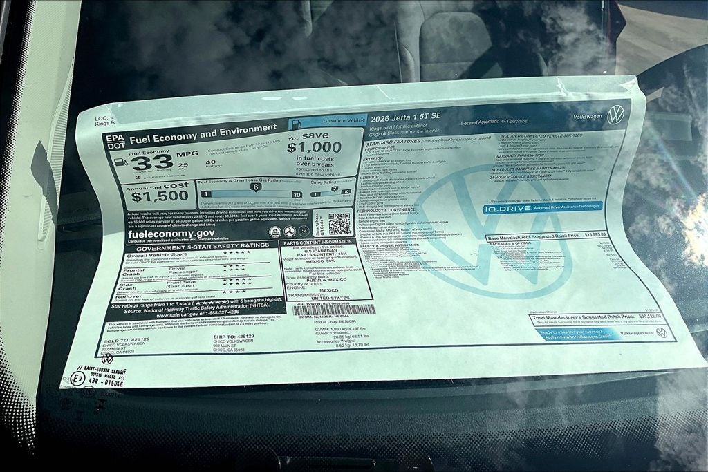 2026 Volkswagen Jetta 1.5T SE
