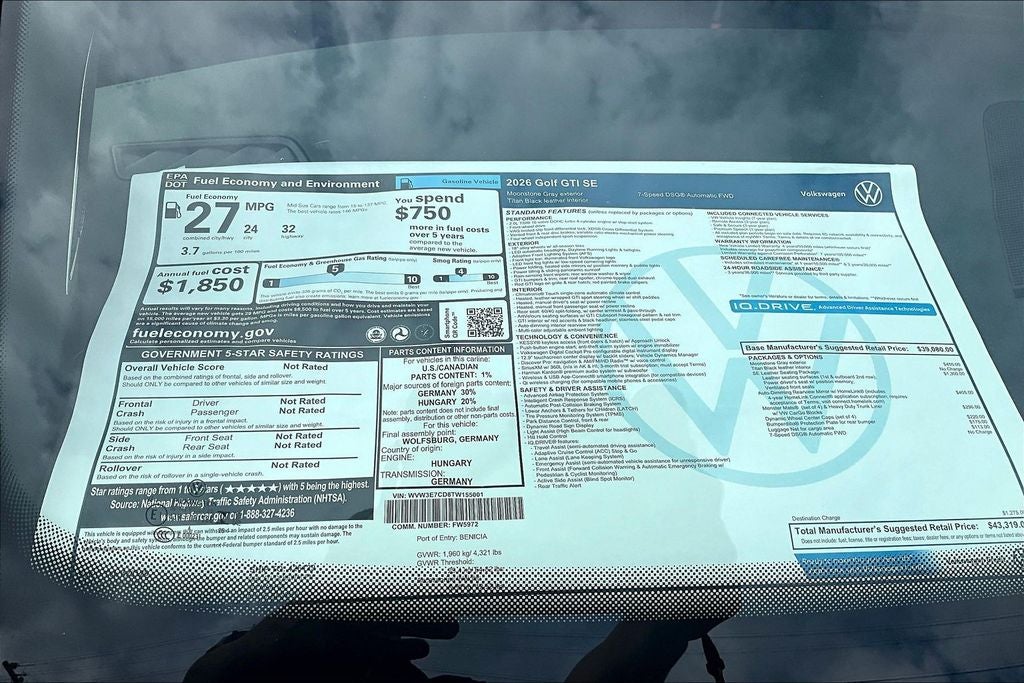 2026 Volkswagen Golf GTI 2.0T SE